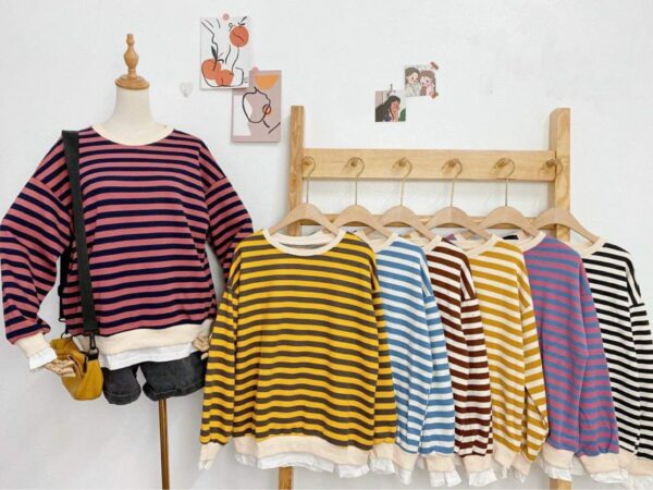 Striped Long Sleeve Sweatshirt - Image 2