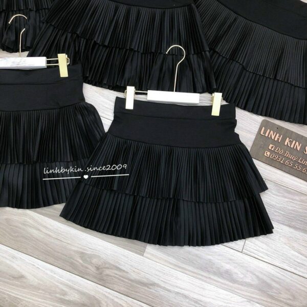 Pleated Black Mini Skirt