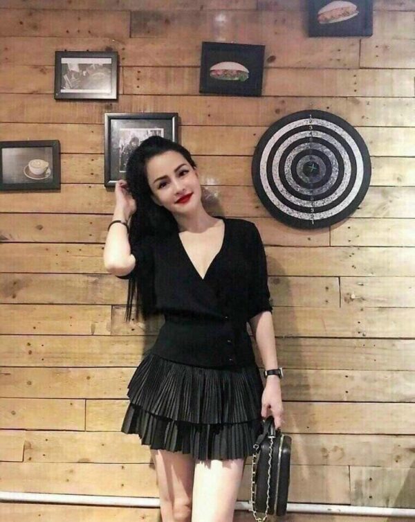 Pleated Black Mini Skirt - Image 2